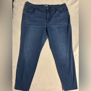 Stretch medium dark wash skinny jeans